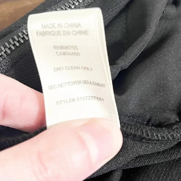 Rebecca Taylor Black Taper Leg High Rise Zipper Accent Pants Women's Size 8 - Picture 8 of 8